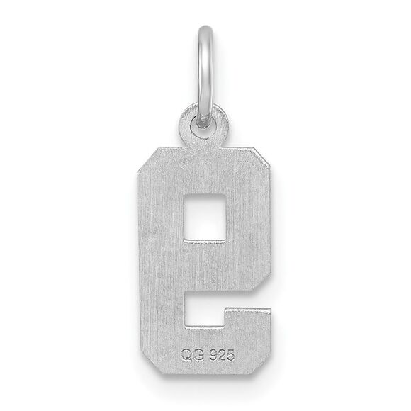 Sterling Silver, Varsity Collection, Small D/C Pendant, Number 9 - Picture 3 of 5